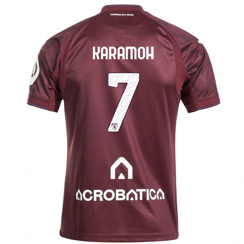 Danxen Dames Yann Karamoh #7 Kastanjebruin Wit Thuisshirt Thuistenue 2024/25 T-Shirt