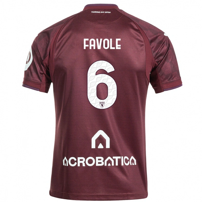 Danxen Dames Stefania Favole #6 Kastanjebruin Wit Thuisshirt Thuistenue 2024/25 T-Shirt