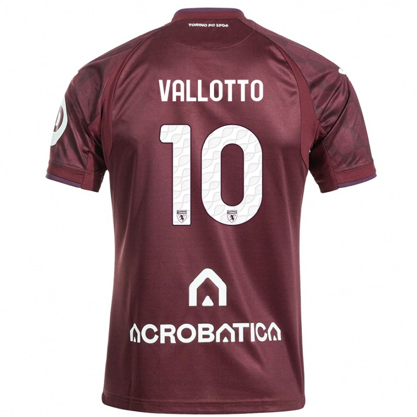 Danxen Dames Greta Vallotto #10 Kastanjebruin Wit Thuisshirt Thuistenue 2024/25 T-Shirt