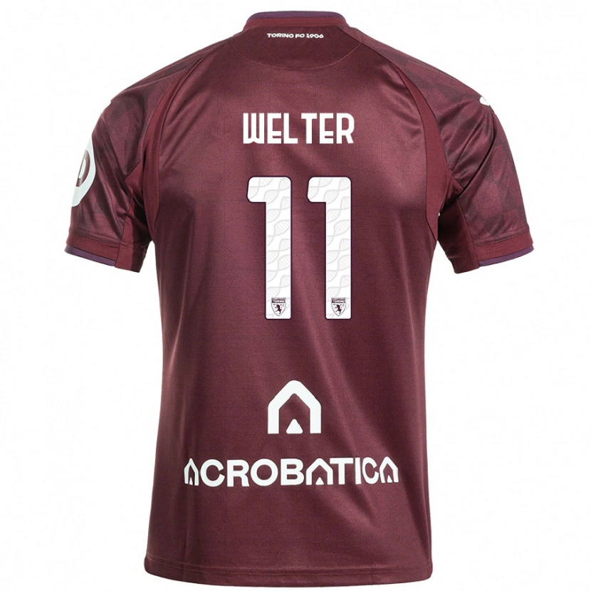 Danxen Dames Francesca Welter #11 Kastanjebruin Wit Thuisshirt Thuistenue 2024/25 T-Shirt