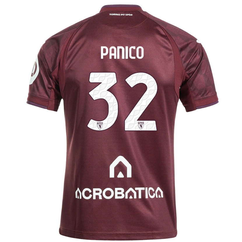 Danxen Dames Patrizia Panico #32 Kastanjebruin Wit Thuisshirt Thuistenue 2024/25 T-Shirt