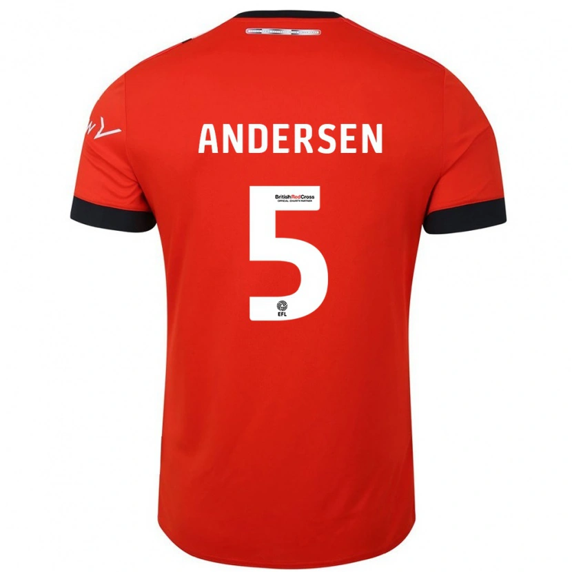 Danxen Dames Mads Andersen #5 Oranje Zwart Thuisshirt Thuistenue 2024/25 T-Shirt