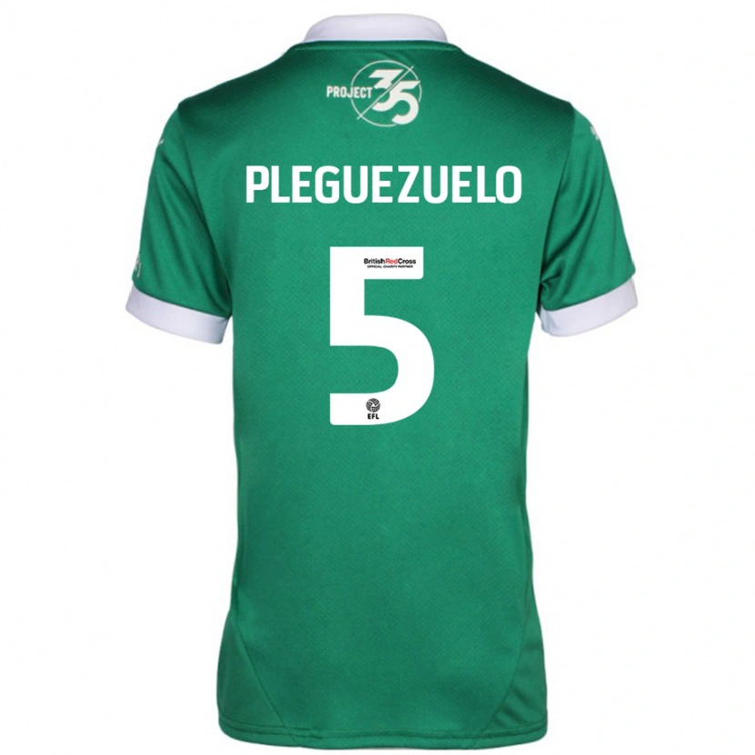 Danxen Dames Julio Pleguezuelo #5 Groen Wit Thuisshirt Thuistenue 2024/25 T-Shirt