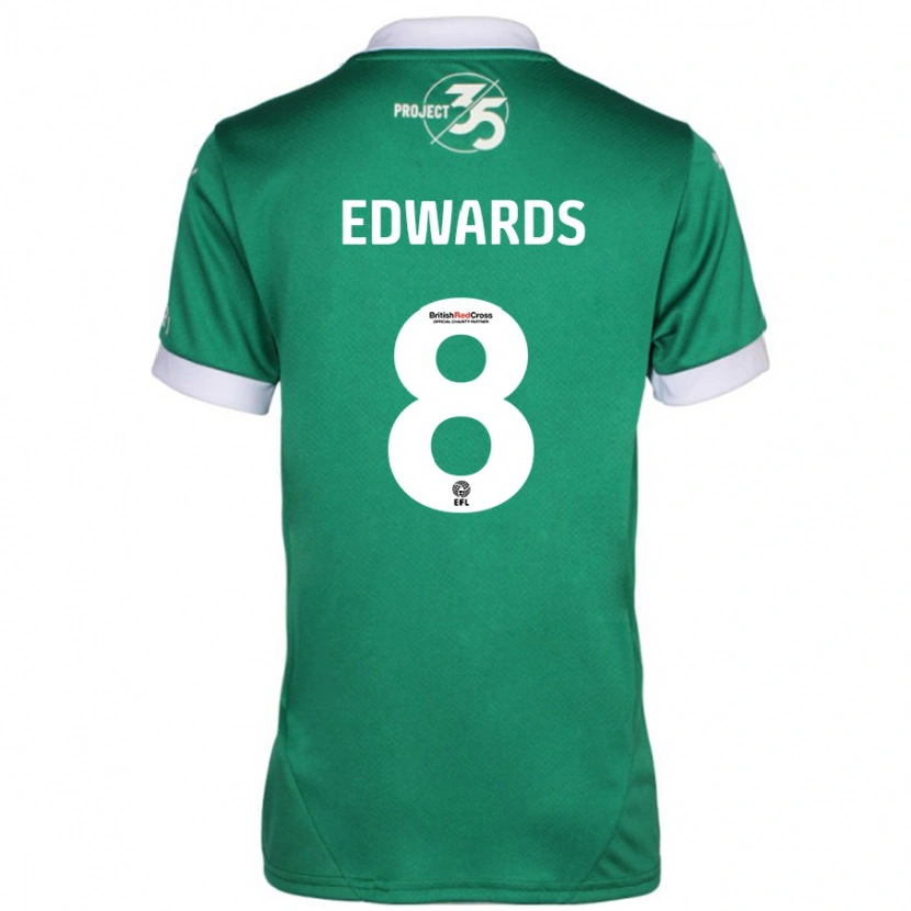 Danxen Dames Joe Edwards #8 Groen Wit Thuisshirt Thuistenue 2024/25 T-Shirt