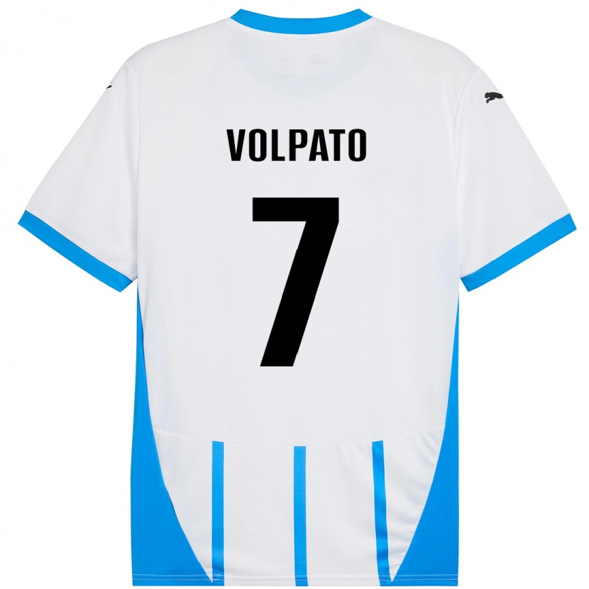 Danxen Dames Cristian Volpato #7 Wit Blauw Uitshirt Uittenue 2024/25 T-Shirt