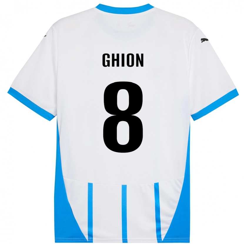 Danxen Dames Andrea Ghion #8 Wit Blauw Uitshirt Uittenue 2024/25 T-Shirt