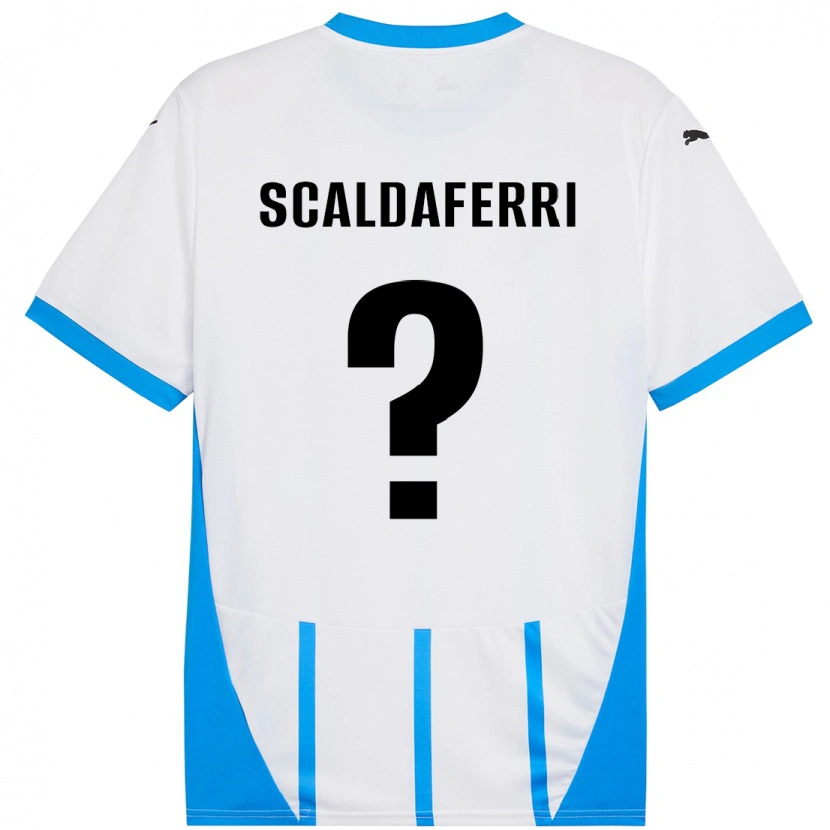 Danxen Dames Andrea Scaldaferri #0 Wit Blauw Uitshirt Uittenue 2024/25 T-Shirt