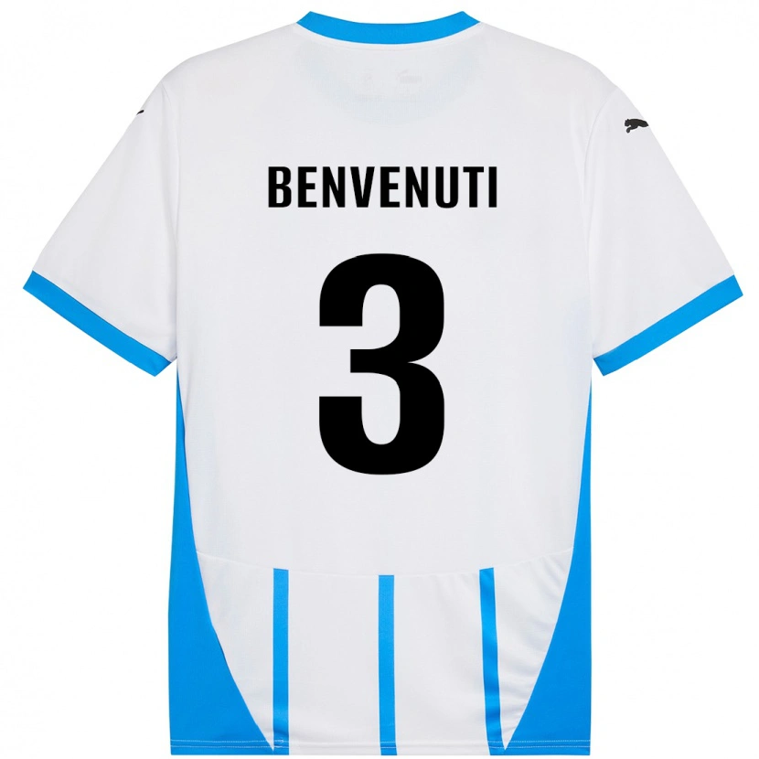 Danxen Dames Tommaso Benvenuti #3 Wit Blauw Uitshirt Uittenue 2024/25 T-Shirt