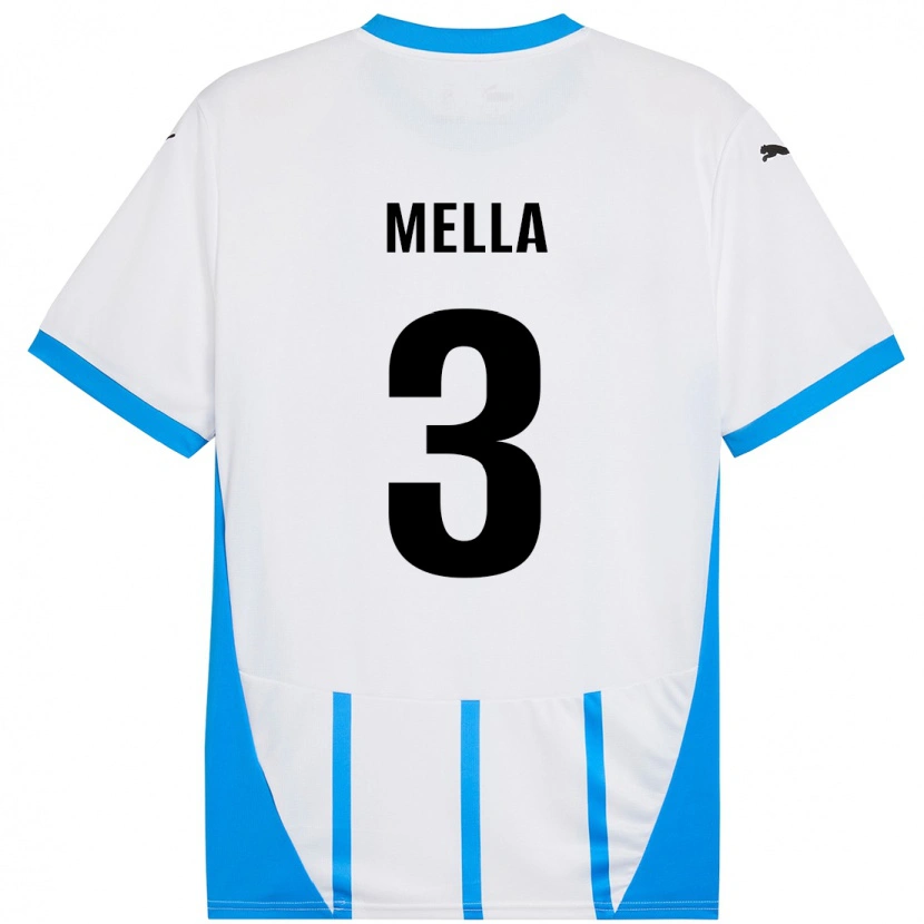 Danxen Dames Sara Mella #3 Wit Blauw Uitshirt Uittenue 2024/25 T-Shirt