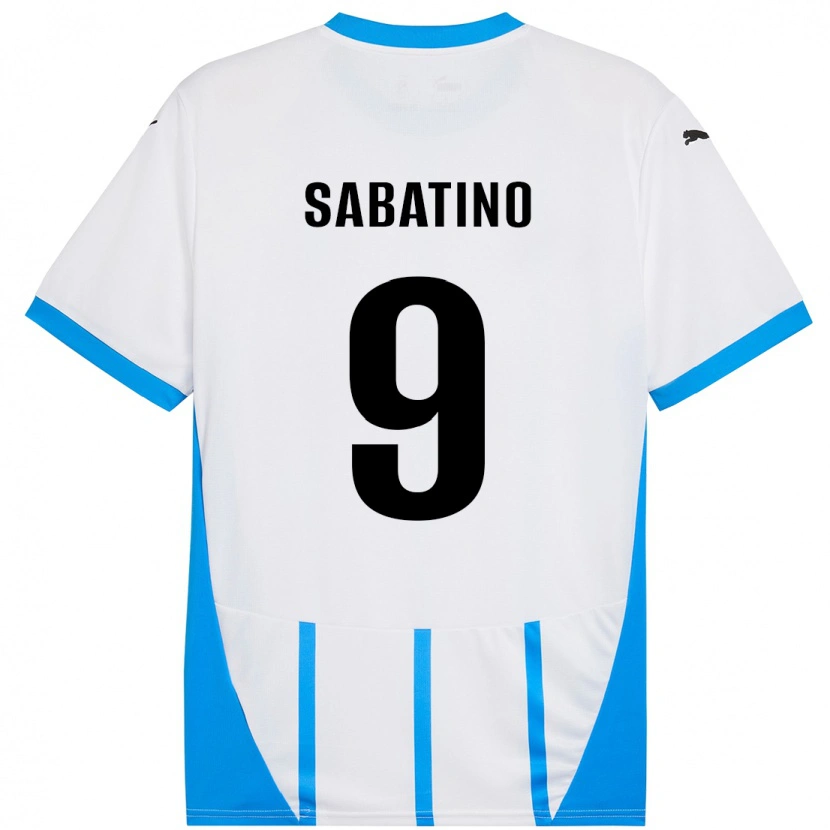 Danxen Dames Daniela Sabatino #9 Wit Blauw Uitshirt Uittenue 2024/25 T-Shirt