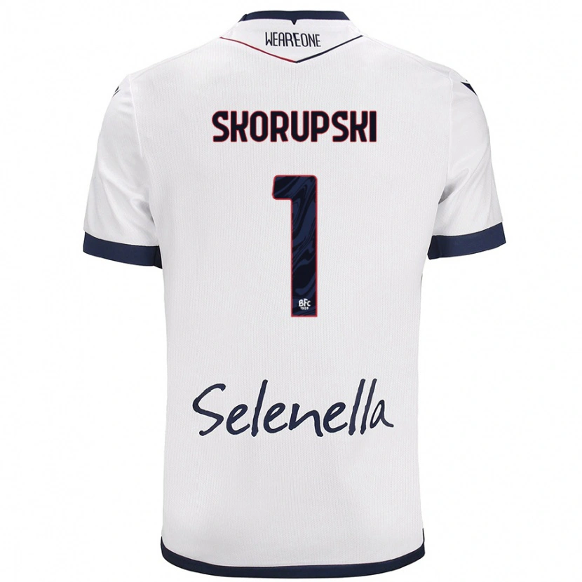 Danxen Dames Lukasz Skorupski #1 Wit Koningsblauw Uitshirt Uittenue 2024/25 T-Shirt