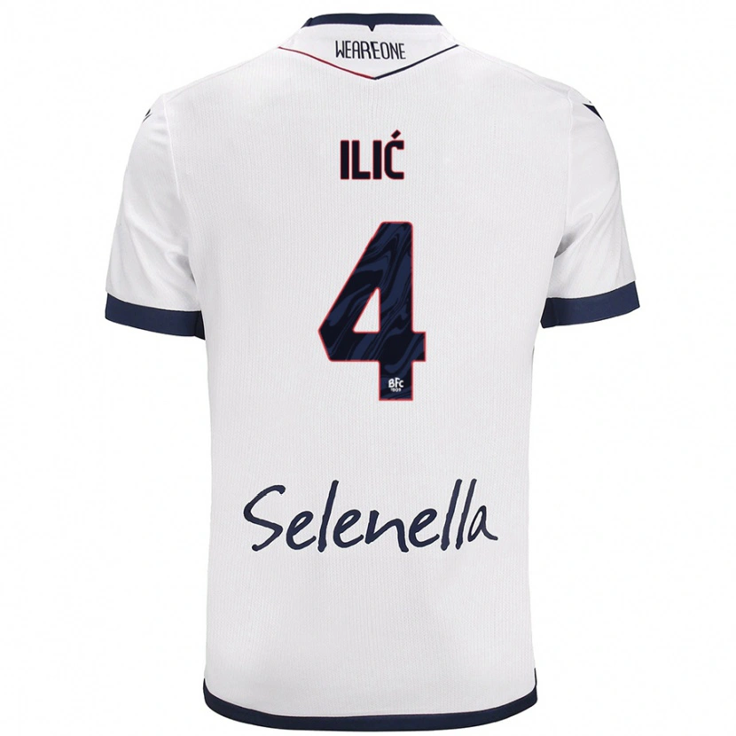 Danxen Dames Mihajlo Ilić #4 Wit Koningsblauw Uitshirt Uittenue 2024/25 T-Shirt