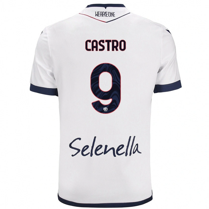 Danxen Dames Santiago Castro #9 Wit Koningsblauw Uitshirt Uittenue 2024/25 T-Shirt