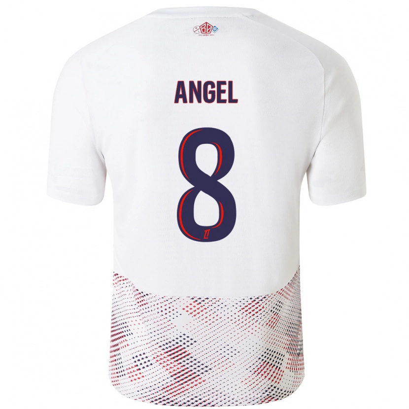 Danxen Dames Angel Gomes #8 Wit Koningsblauw Uitshirt Uittenue 2024/25 T-Shirt
