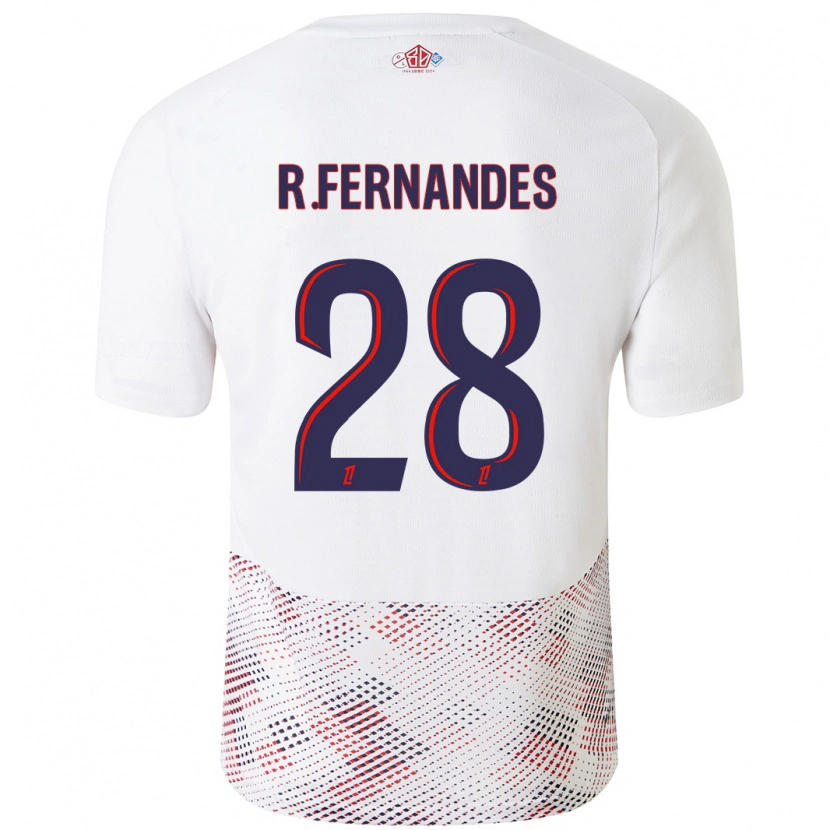 Danxen Dames Rafael Fernandes #28 Wit Koningsblauw Uitshirt Uittenue 2024/25 T-Shirt