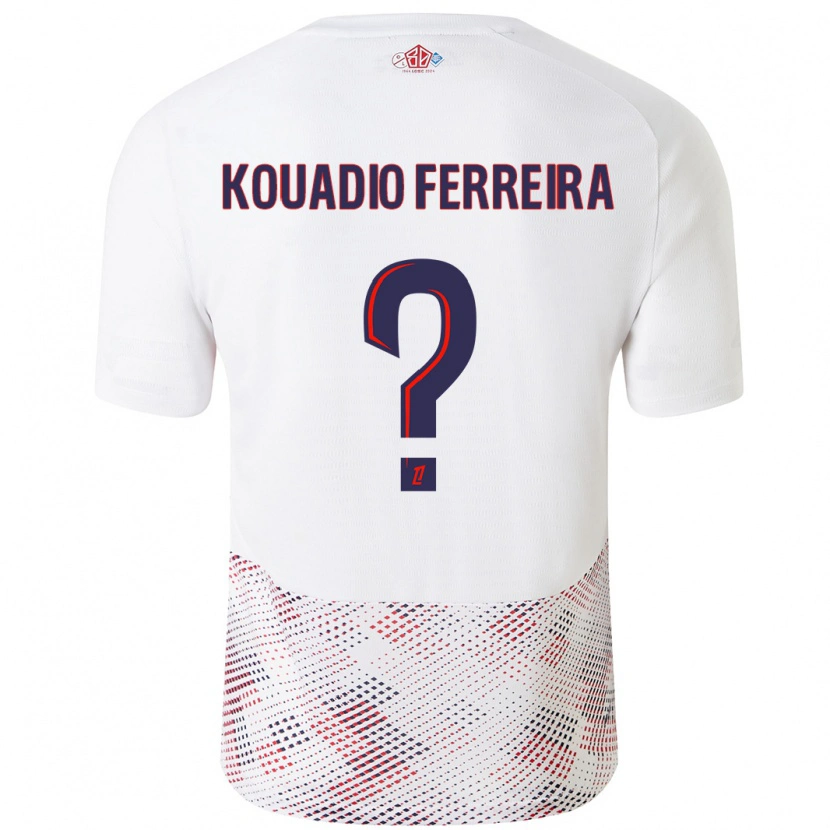 Danxen Dames Wilfrid Kouadio Ferreira #0 Wit Koningsblauw Uitshirt Uittenue 2024/25 T-Shirt