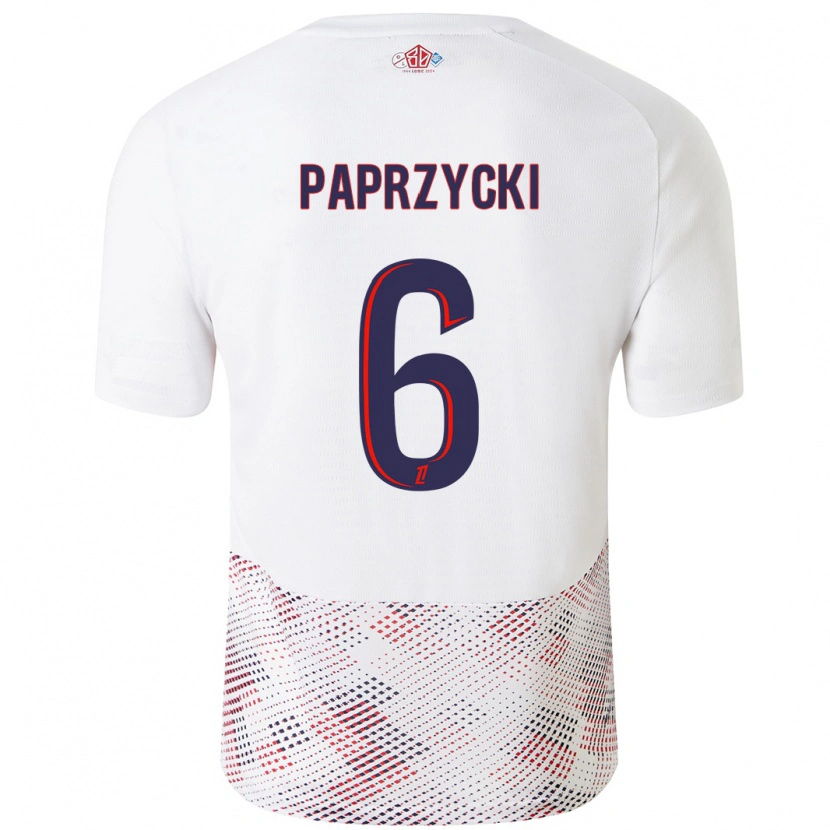Danxen Dames Aurore Paprzycki #6 Wit Koningsblauw Uitshirt Uittenue 2024/25 T-Shirt