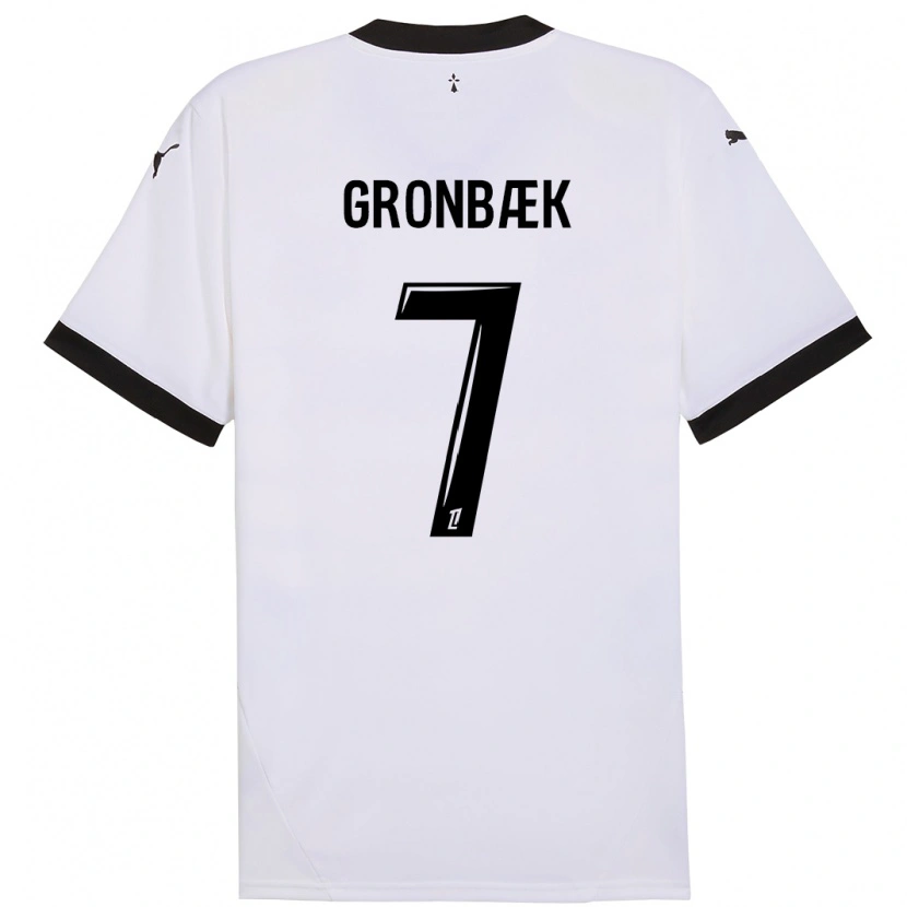 Danxen Dames Albert Grønbaek #7 Wit Zwart Uitshirt Uittenue 2024/25 T-Shirt