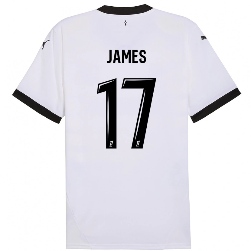 Danxen Dames Jordan James #17 Wit Zwart Uitshirt Uittenue 2024/25 T-Shirt