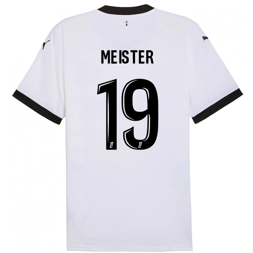 Danxen Dames Henrik Meister #19 Wit Zwart Uitshirt Uittenue 2024/25 T-Shirt