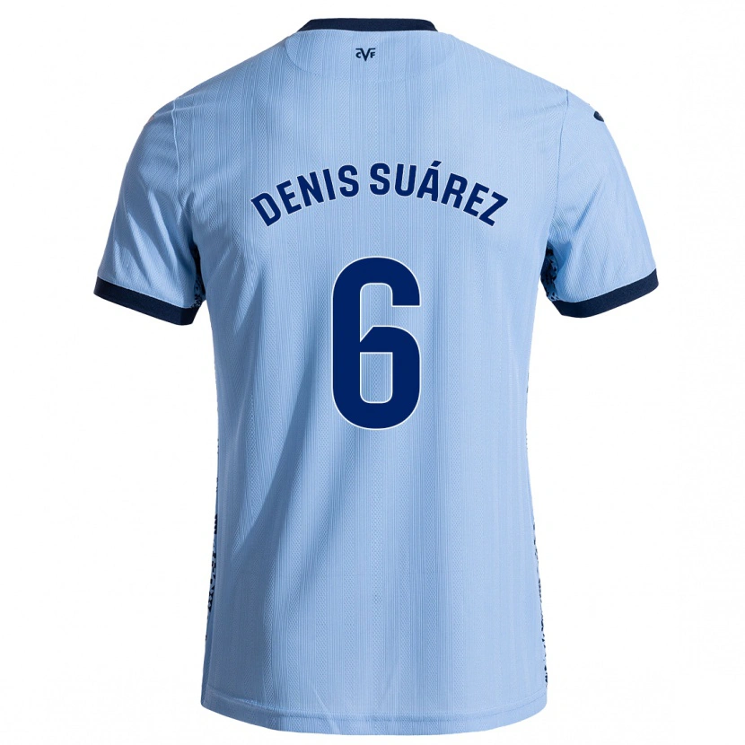 Danxen Dames Denis Suárez #6 Hemelsblauw Uitshirt Uittenue 2024/25 T-Shirt