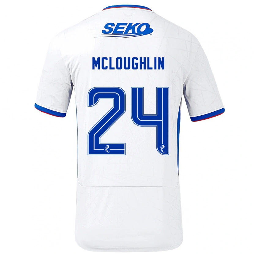 Danxen Dames Olivia Mcloughlin #24 Wit Blauw Uitshirt Uittenue 2024/25 T-Shirt