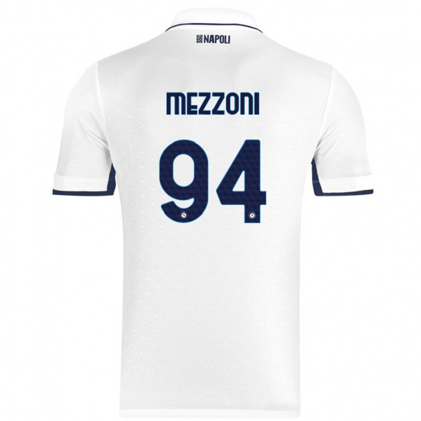 Danxen Dames Francesco Mezzoni #94 Wit Koningsblauw Uitshirt Uittenue 2024/25 T-Shirt