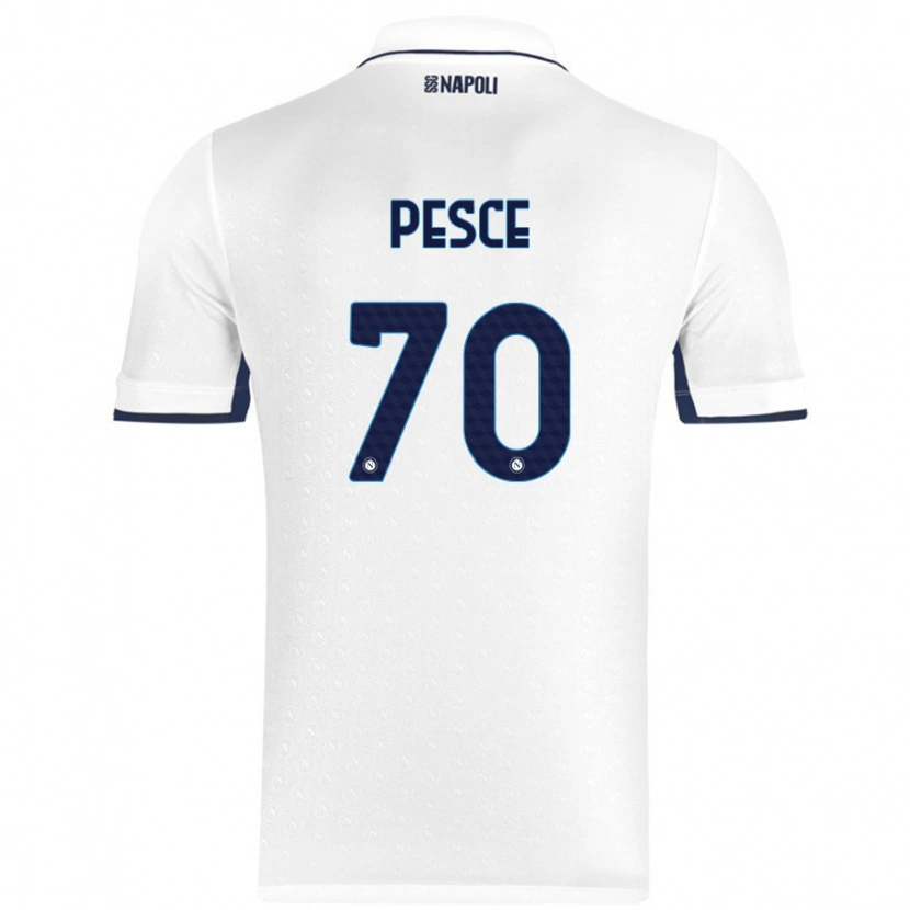 Danxen Dames Antonio Pesce #70 Wit Koningsblauw Uitshirt Uittenue 2024/25 T-Shirt