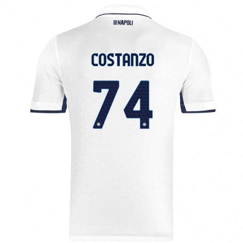 Danxen Dames Davide Costanzo #74 Wit Koningsblauw Uitshirt Uittenue 2024/25 T-Shirt