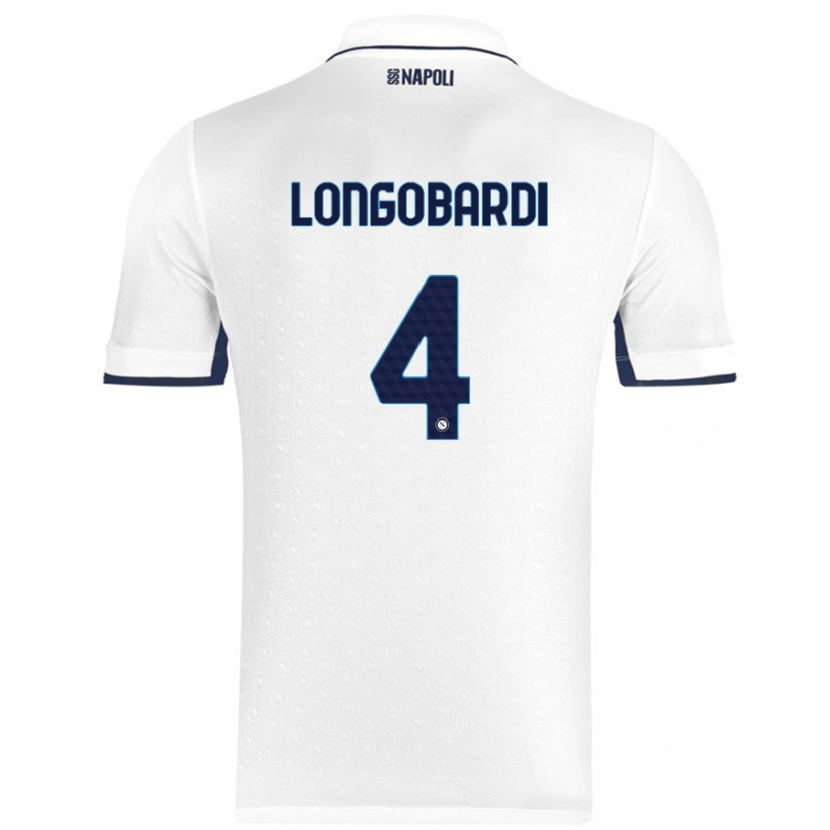 Danxen Dames Salvatore Longobardi #4 Wit Koningsblauw Uitshirt Uittenue 2024/25 T-Shirt