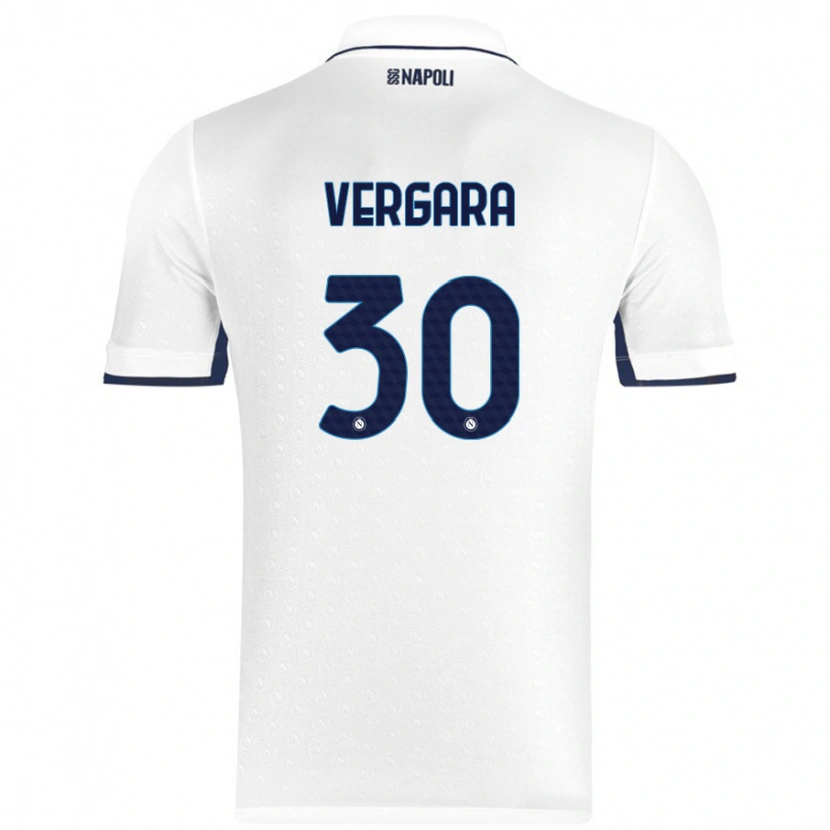 Danxen Dames Antonio Vergara #30 Wit Koningsblauw Uitshirt Uittenue 2024/25 T-Shirt