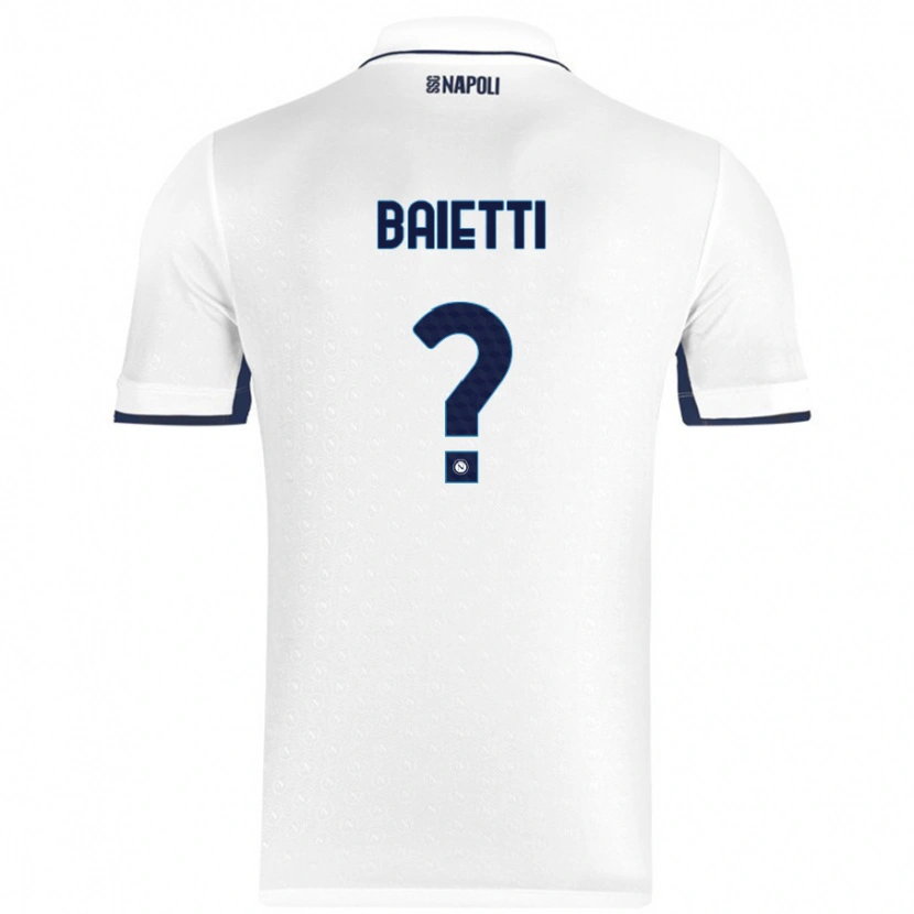 Danxen Dames Francesco Baietti #0 Wit Koningsblauw Uitshirt Uittenue 2024/25 T-Shirt