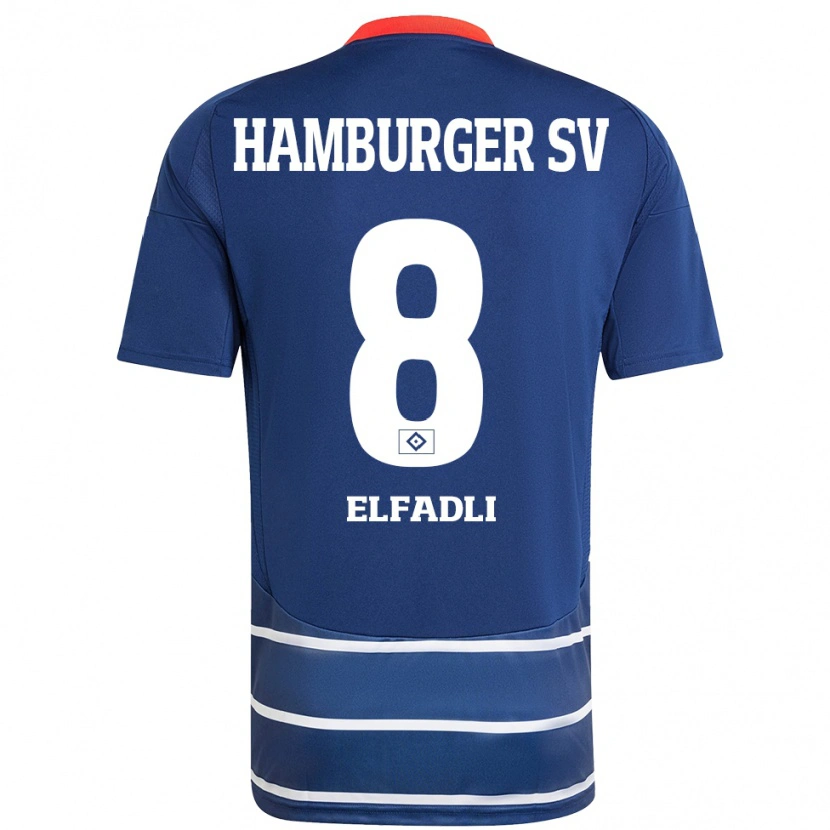 Danxen Dames Daniel Elfadli #8 Donkerblauw Uitshirt Uittenue 2024/25 T-Shirt