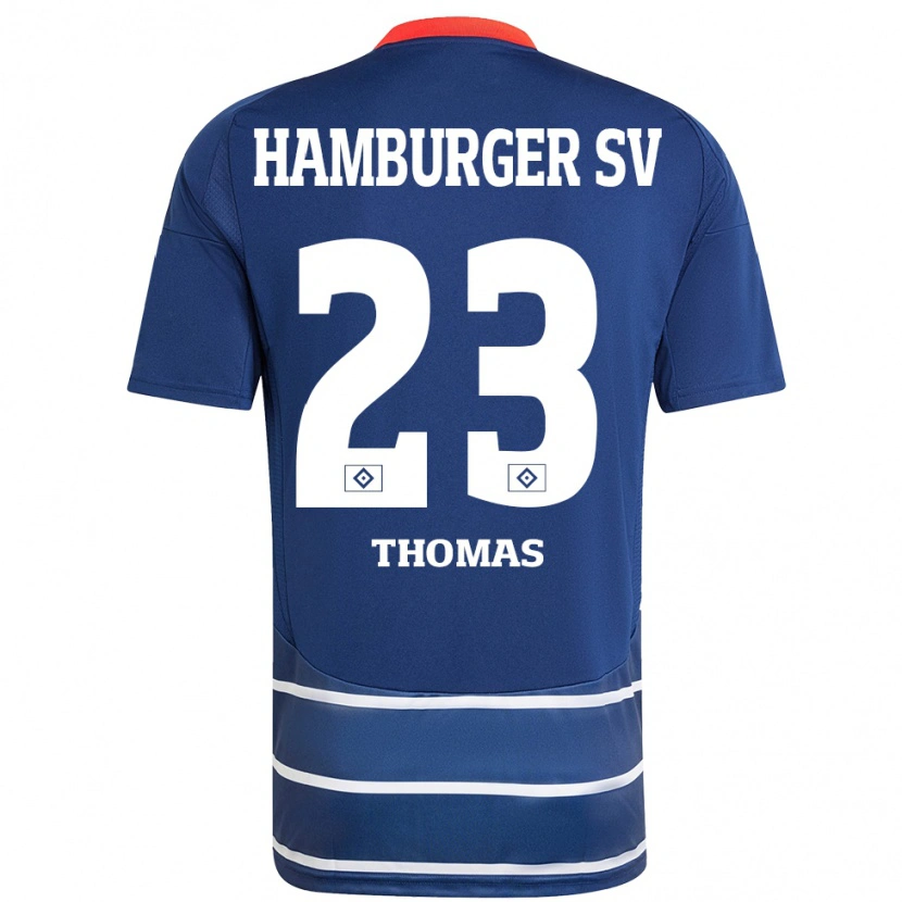 Danxen Dames Aaliyah-Miléne Thomas #23 Donkerblauw Uitshirt Uittenue 2024/25 T-Shirt