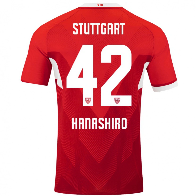 Danxen Dames Rinto Hanashiro #42 Rood Wit Uitshirt Uittenue 2024/25 T-Shirt
