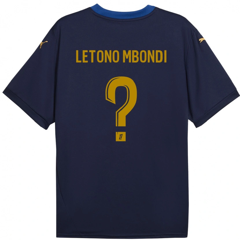 Danxen Dames Christ-Emmanuel Letono Mbondi #0 Marineblauw Goud Uitshirt Uittenue 2024/25 T-Shirt