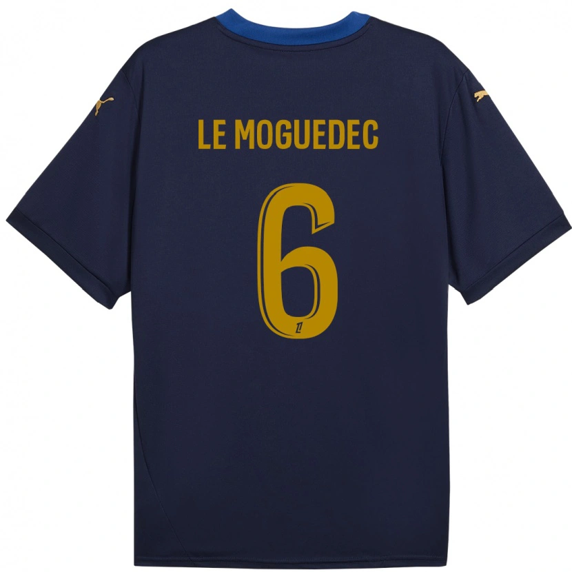 Danxen Dames Anaële Le Moguédec #6 Marineblauw Goud Uitshirt Uittenue 2024/25 T-Shirt