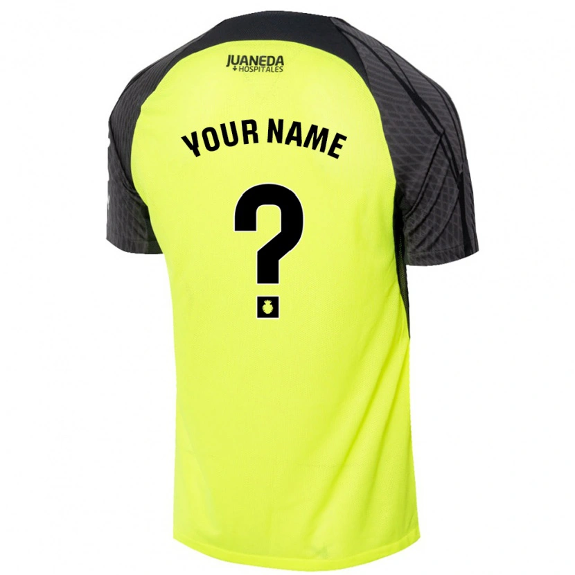 Danxen Dames Uw Naam #0 Fluorescerend Groen Zwart Uitshirt Uittenue 2024/25 T-Shirt