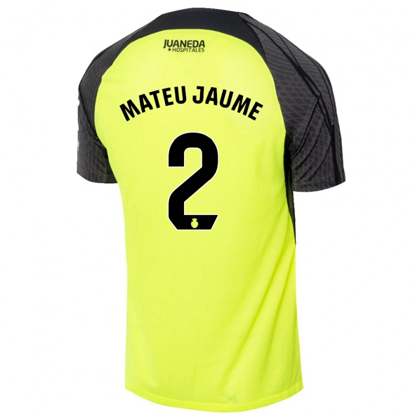 Danxen Dames Mateu Morey #2 Fluorescerend Groen Zwart Uitshirt Uittenue 2024/25 T-Shirt