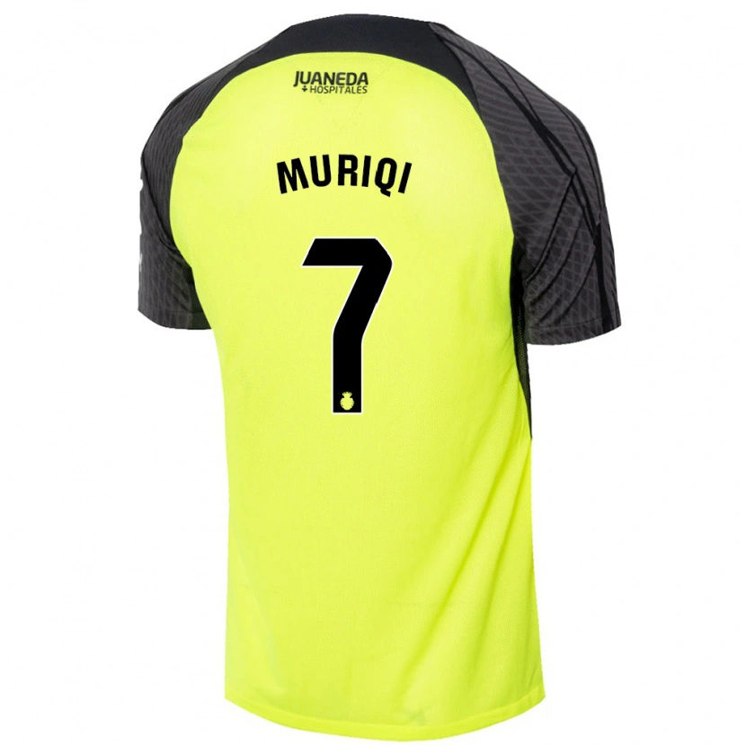 Danxen Dames Vedat Muriqi #7 Fluorescerend Groen Zwart Uitshirt Uittenue 2024/25 T-Shirt
