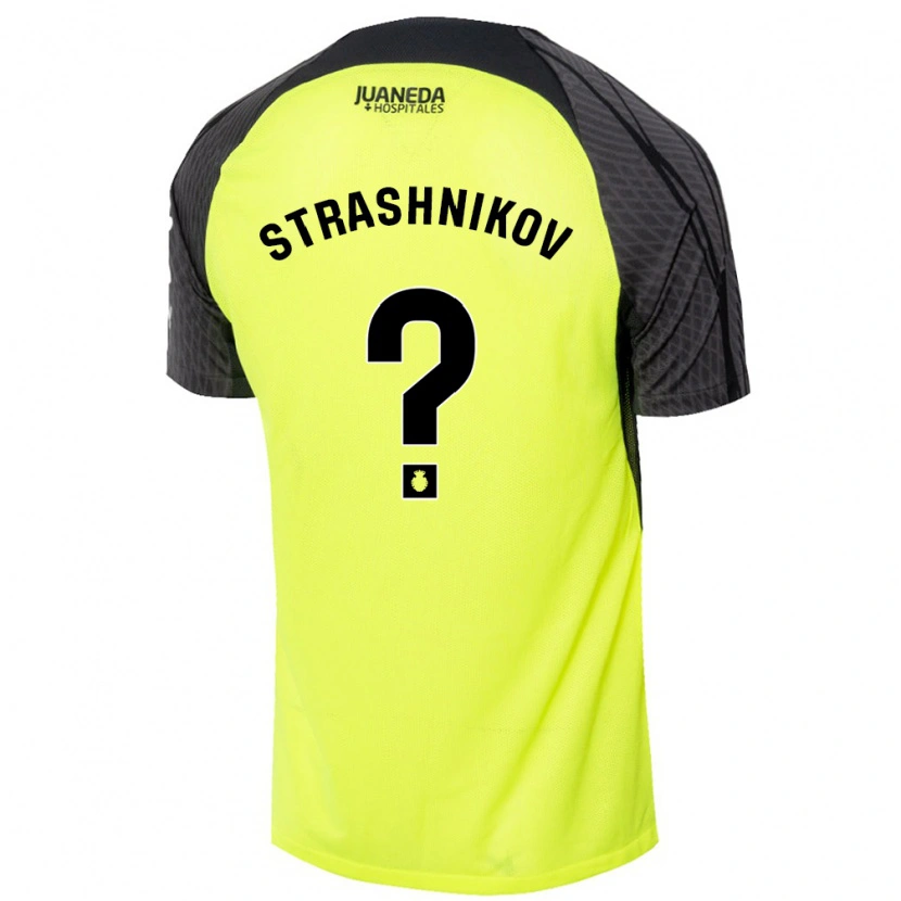 Danxen Dames Nikolay Strashnikov #0 Fluorescerend Groen Zwart Uitshirt Uittenue 2024/25 T-Shirt