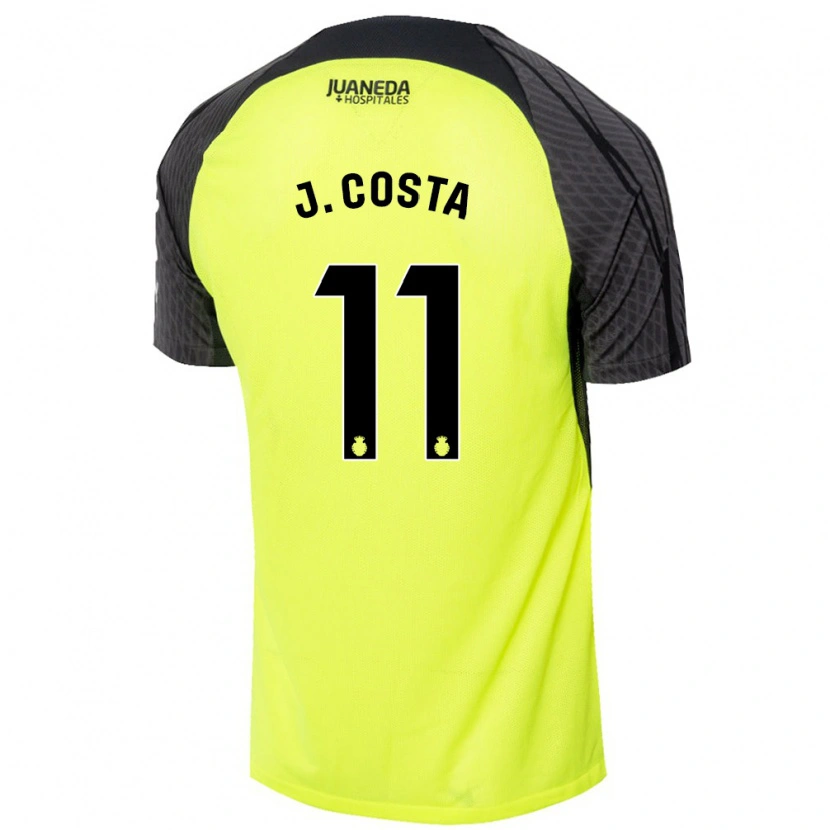 Danxen Dames Jaume Costa #11 Fluorescerend Groen Zwart Uitshirt Uittenue 2024/25 T-Shirt