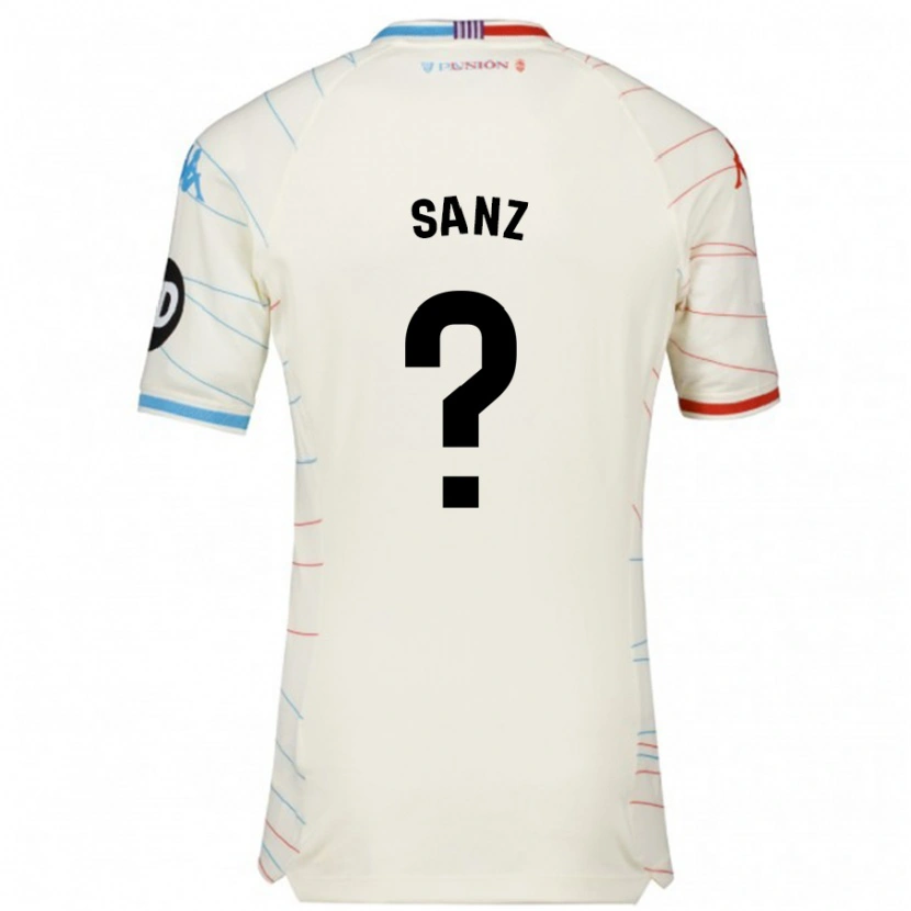 Danxen Dames David Sanz #0 Wit Rood Blauw Uitshirt Uittenue 2024/25 T-Shirt