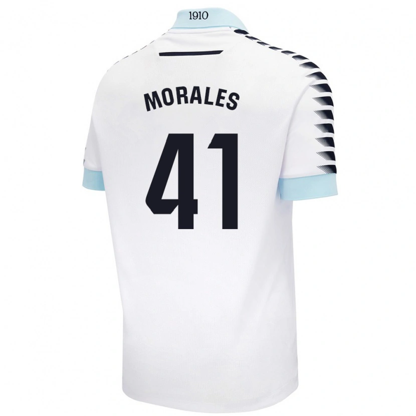 Danxen Dames Luis Morales #41 Wit Blauw Uitshirt Uittenue 2024/25 T-Shirt
