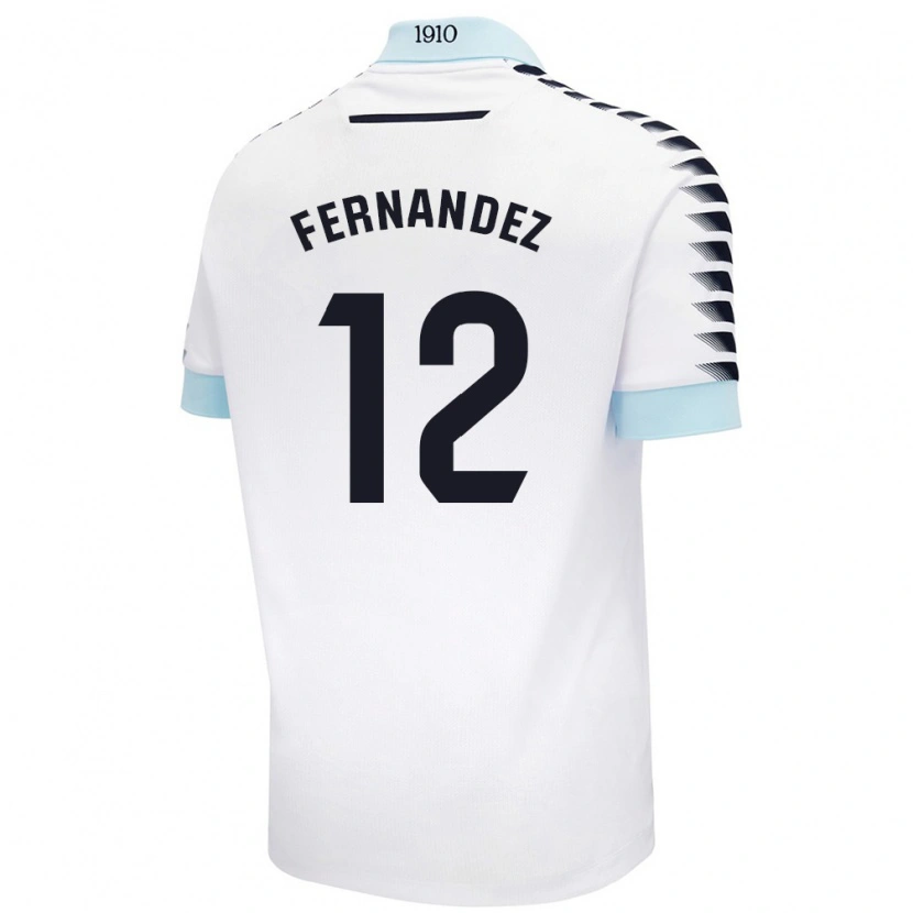 Danxen Dames Sandra Fernández León #12 Wit Blauw Uitshirt Uittenue 2024/25 T-Shirt
