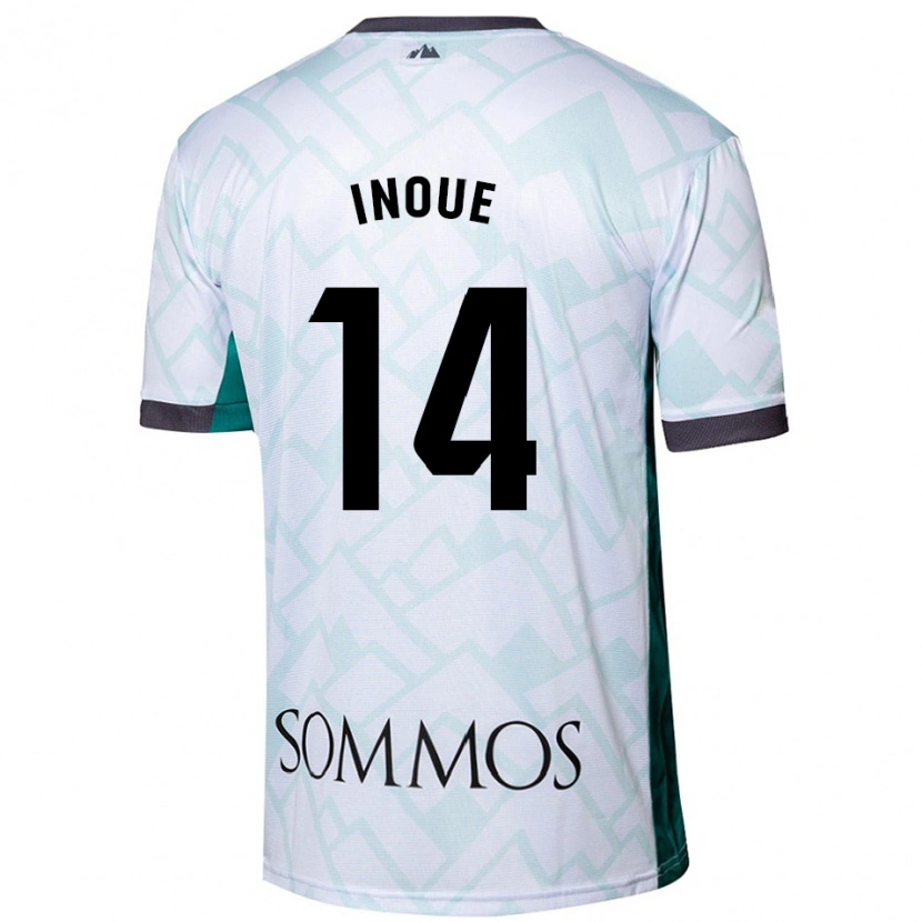 Danxen Dames Moe Inoue #14 Wit Groen Uitshirt Uittenue 2024/25 T-Shirt