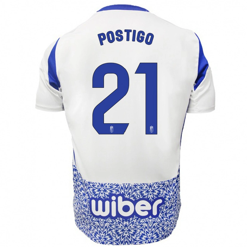 Danxen Dames Postigo #21 Wit Blauw Uitshirt Uittenue 2024/25 T-Shirt