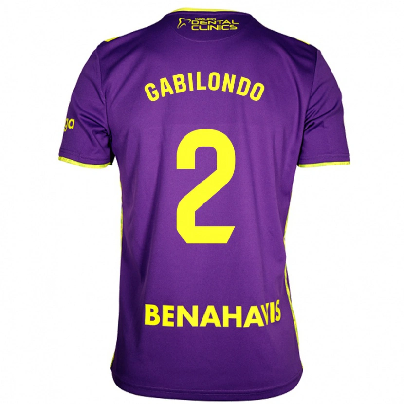 Danxen Dames Jokin Gabilondo #2 Paars Geel Uitshirt Uittenue 2024/25 T-Shirt