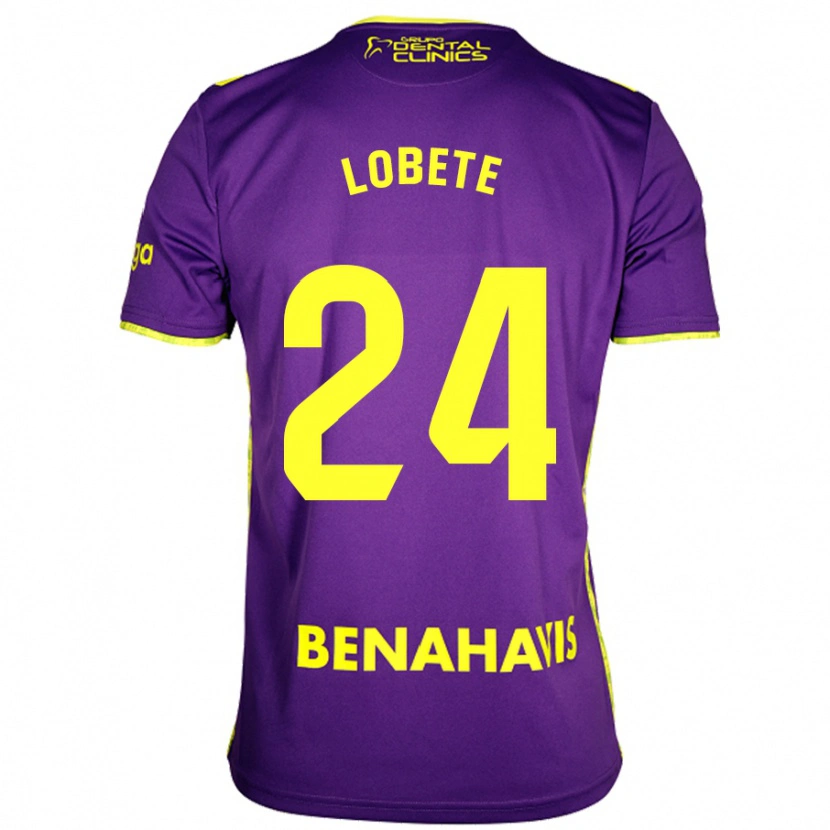 Danxen Dames Julen Lobete #24 Paars Geel Uitshirt Uittenue 2024/25 T-Shirt