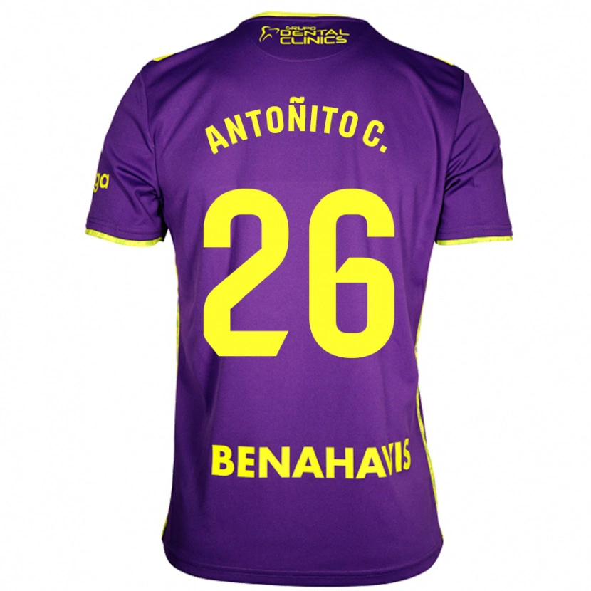 Danxen Dames Antonio Cordero #26 Paars Geel Uitshirt Uittenue 2024/25 T-Shirt